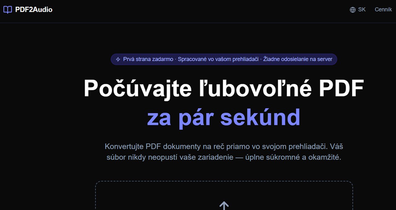 PDF2Audio — prevod PDF na reč priamo v prehliadači